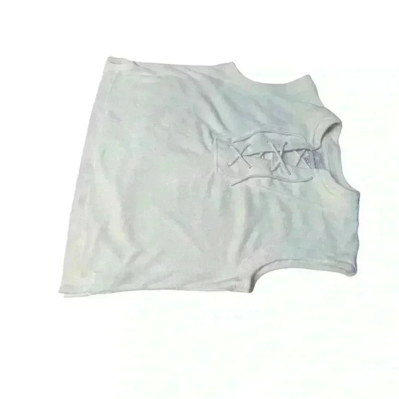 Free Assembly Womens Size M Terry Short Set Egret Sleeveless Front Tie EUC - Picture 6 of 16